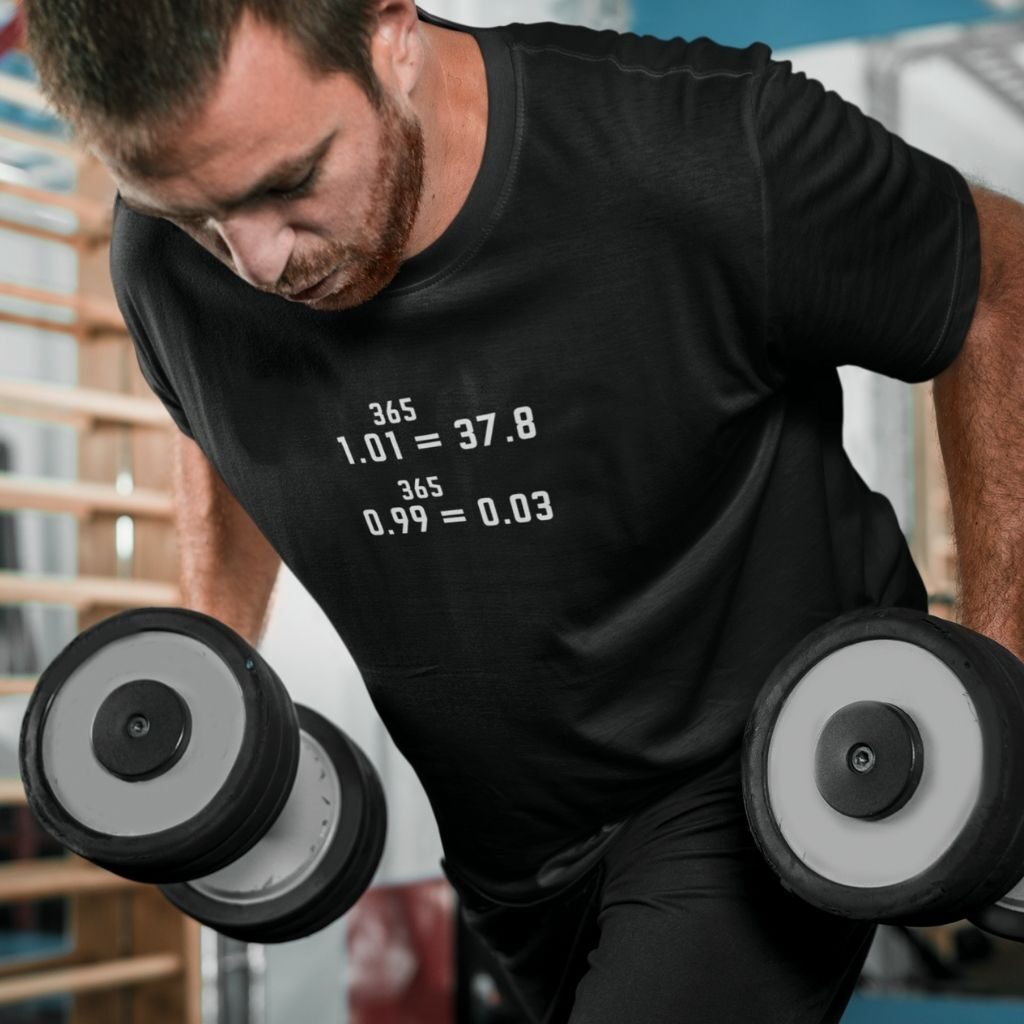 Consistency Compound Interest Motivational T-Shirt Gym Resolution to Habit transformation