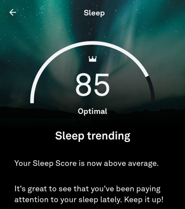 optimal sleep performance measure by Oura Ring